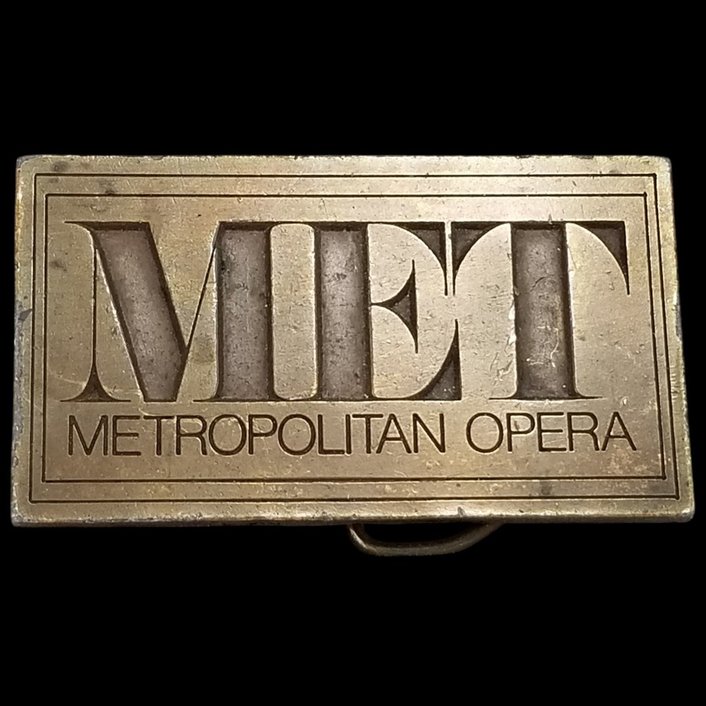 Metropolitan Opera MET Belt Buckle Brass Plated Vintage Accessory USA Made